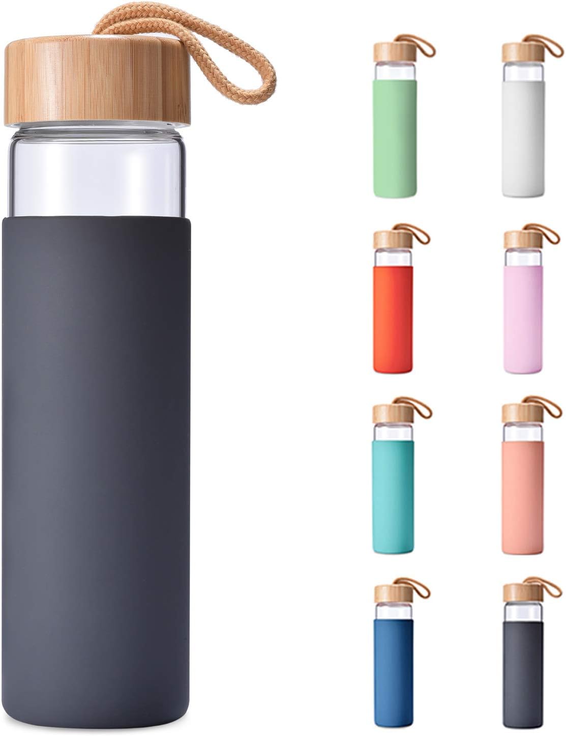 YOMIOUS Glass Water Bottle